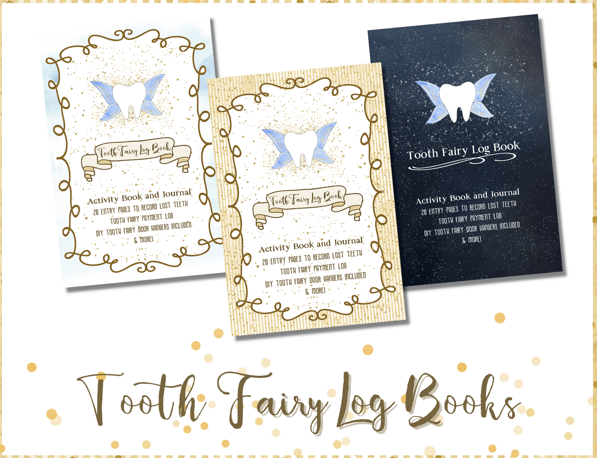 Tooth Fairy Log Book and Keepsake Journal, Blue Sky - 20MomentsofTooth