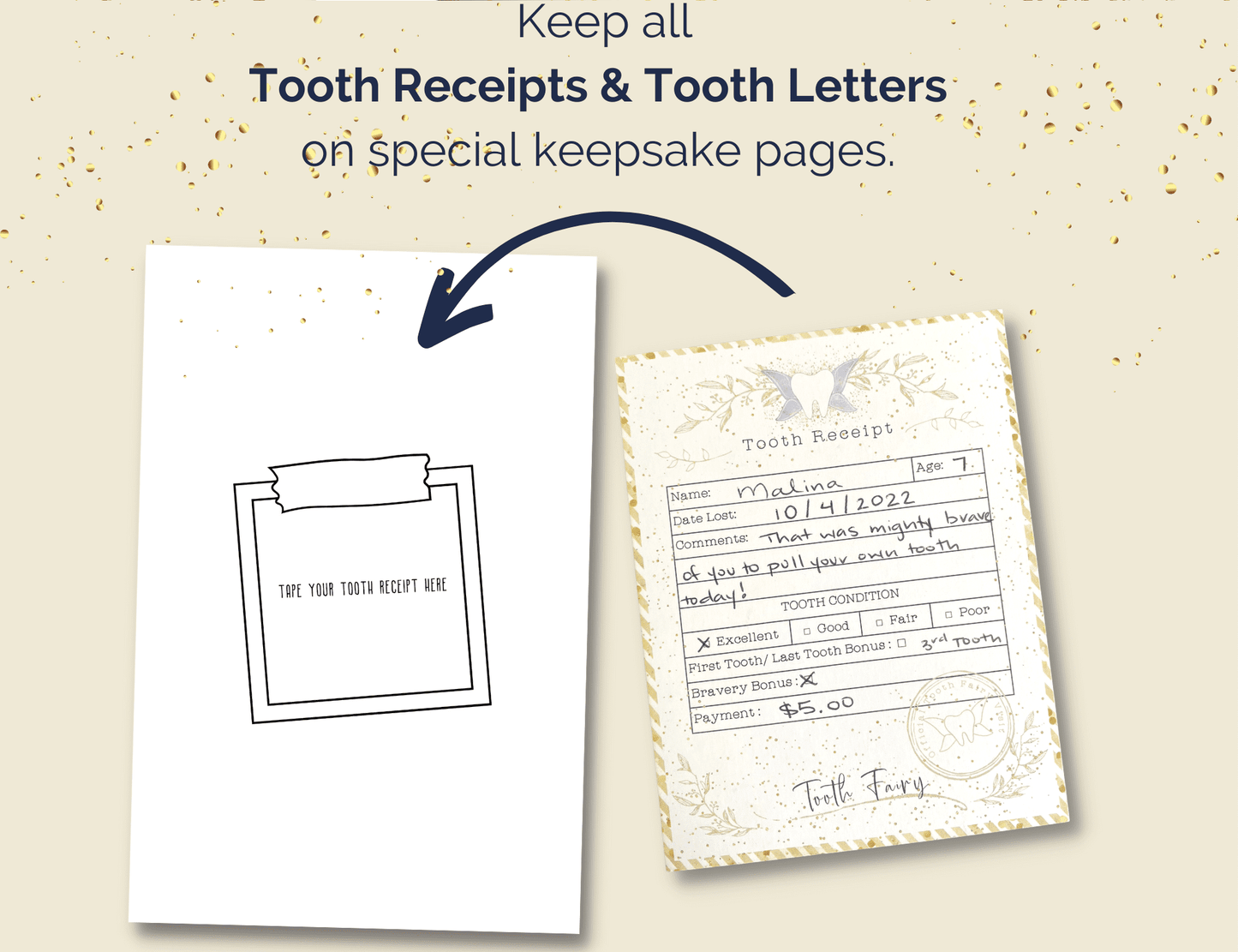 Tooth Fairy Log Book and Keepsake Journal, Night Sky - 20MomentsofTooth