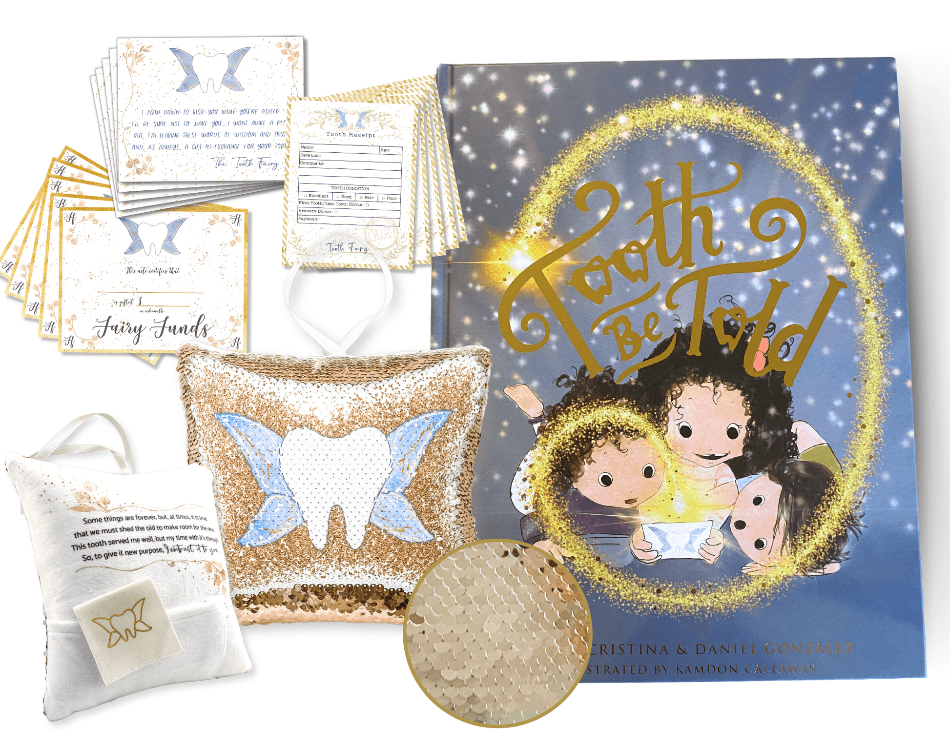 Tooth Fairy Pillow Kit w/ Tooth Fairy Book for Kids- Tooth Be Told Book, Fairy Letter Kit, & Tooth Fairy Pillow - 20MomentsofTooth