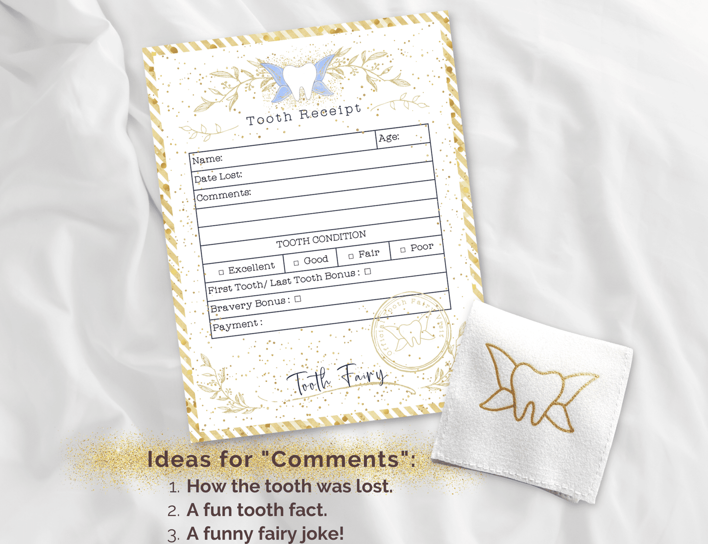 Tooth Fairy Receipt Card Set - 20MomentsofTooth