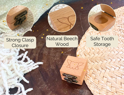 Tooth Fairy Box with Soft Tooth Pouch (Magnetic or Clasp Closure Sets)