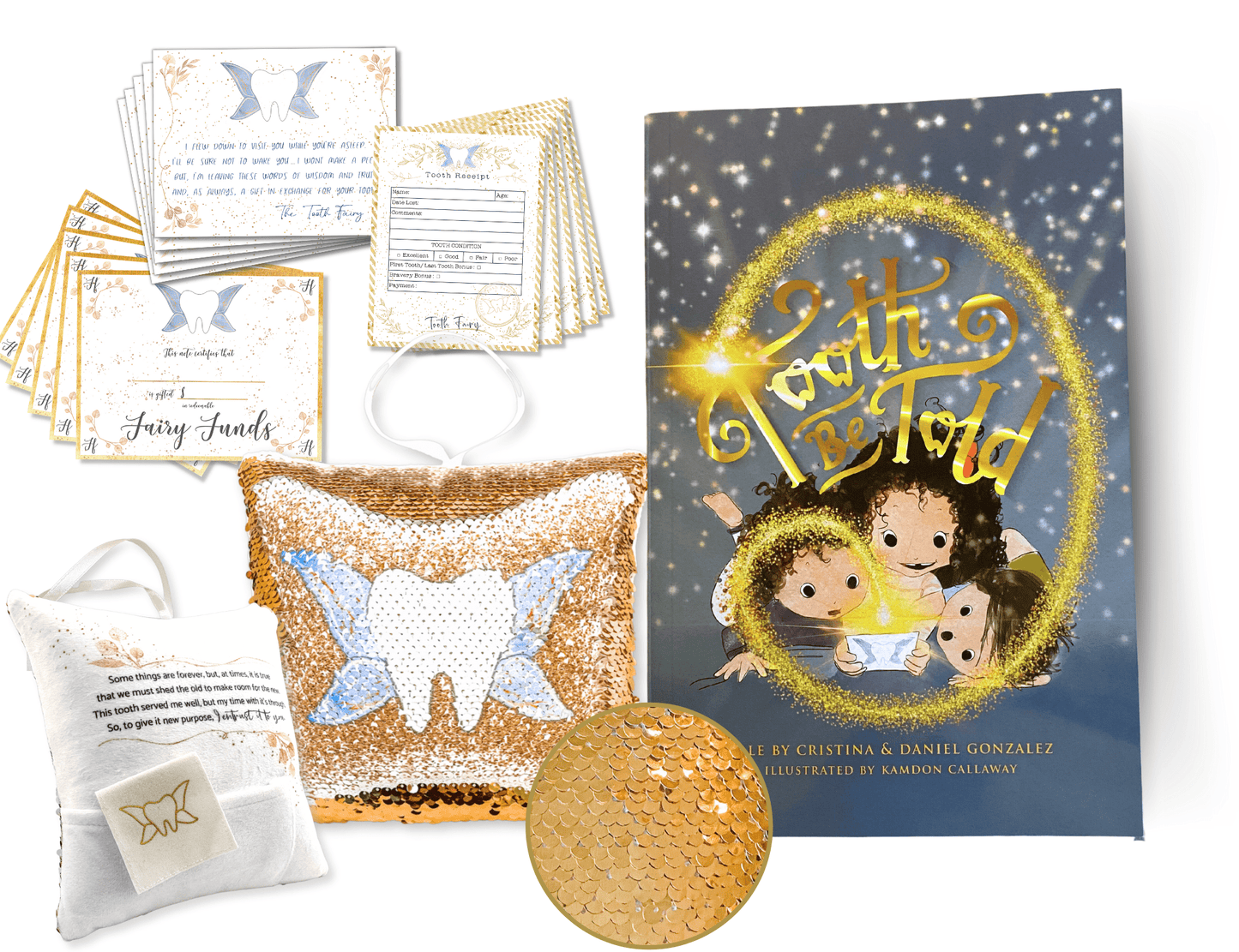 Tooth Fairy Pillow Kit w/ Tooth Fairy Book for Kids- Tooth Be Told Book, Fairy Letter Kit, & Tooth Fairy Pillow