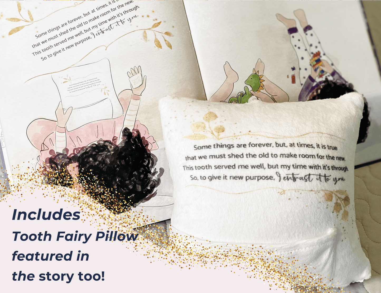 Tooth Fairy Pillow Kit w/ Tooth Fairy Book for Kids- Tooth Be Told Book, Fairy Letter Kit, & Tooth Fairy Pillow
