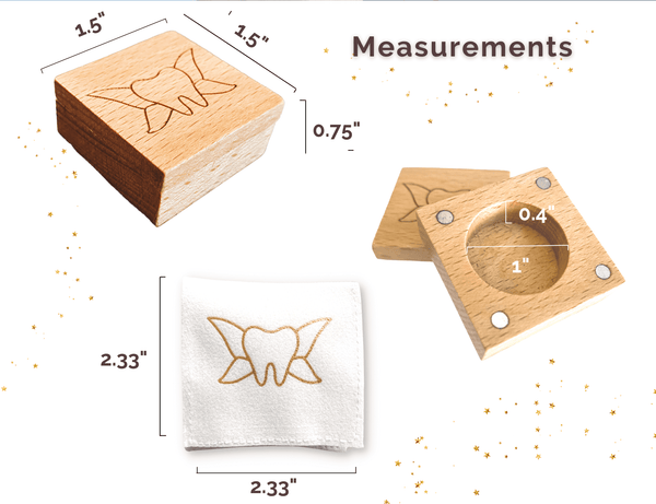 Tooth Fairy Box with Soft Tooth Pouch (Magnetic or Clasp Closure Sets ...